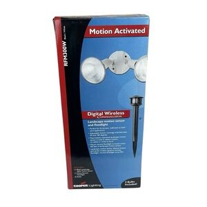 New in Box Cooper Lighting RFM300W Security Light Wireless Remote Motion Sensor